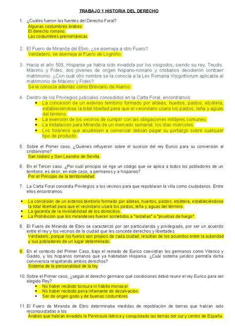 Trabajo Practico NRO 1 TRABAJO 1 HISTORIA DEL DERECHO 1 Cuáles