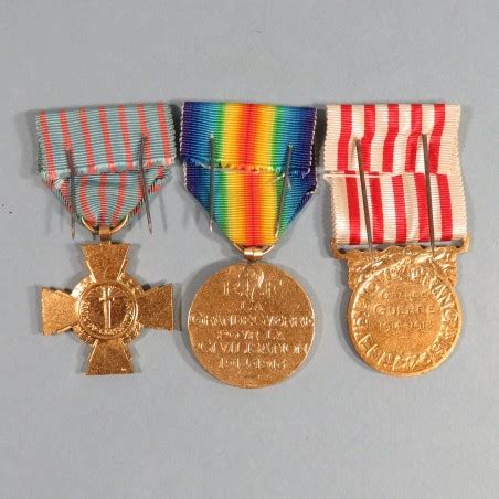 ENSEMBLE DE 3 MEDAILLES DE LA GUERRE 1914 1918 CROIX DU COMBATTANT