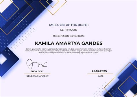 Printable Employee Of The Month Certificates Sertifier Worksheets