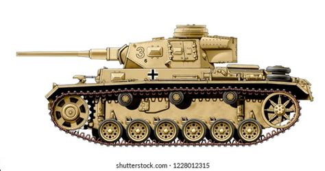 Colour Illustration Ww2 German Panzer Lll Stock Illustration 1228012315 ...