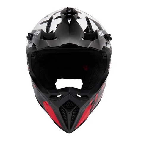 Kask cross IMX FMX 02 GRAPHIC BLACK WHITE FLO RED GREY czarny biały