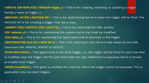 Triggers In Oracle Pl Sql Youtube