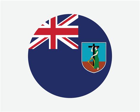 Montserrat Round Flag. Montserratian Circle Flag. British Overseas
