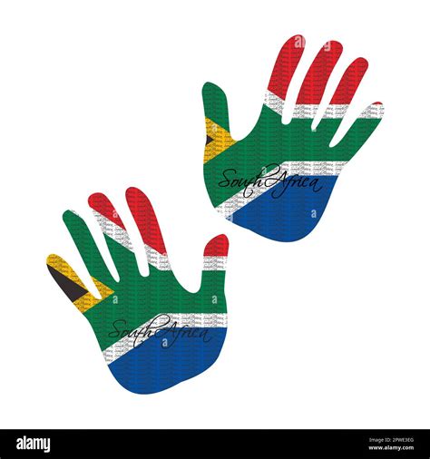 Hand drawn vector illustration with south africa flag pattern great for ...