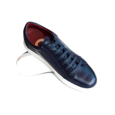 Women's blue and white leather sneakers Beatnik Harper Blue Blue White