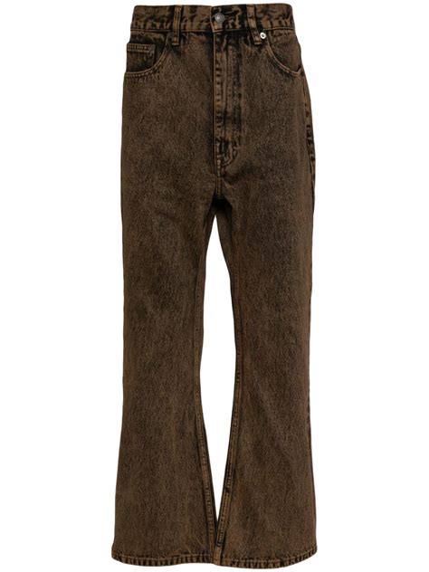 Izzue Washed Straight Leg Jeans Brown FARFETCH