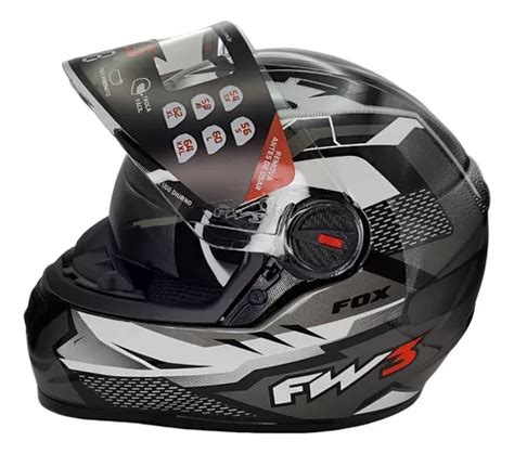 Capacete Fw3 Gtx Fox Grafite Óculos Interno Frete grátis