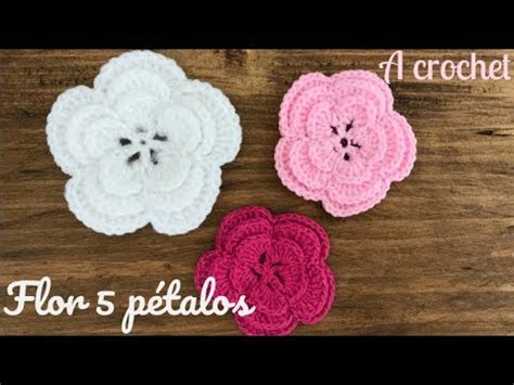 Como Hacer Flor De 5 Petalos A CROCHET How To Make Flower Of 5