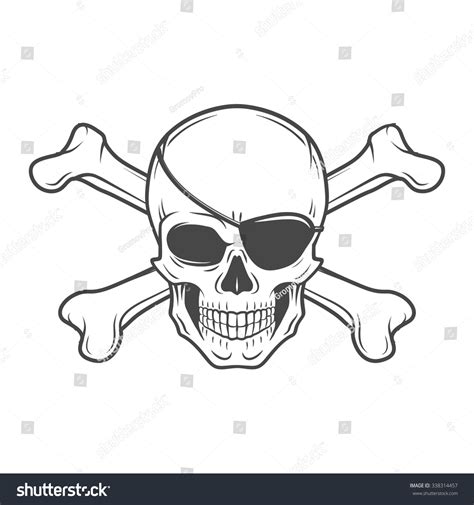 Jolly Roger Eyepatch Logo Template Evil เวกเตอร์สต็อก ปลอดค่า