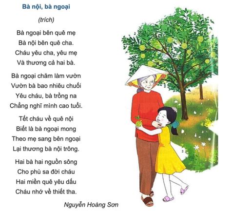 Bài thơ Bà nội bà ngoại Nguyễn Hoàng Sơn SGK Tiếng Việt 2 GợiÝ vn