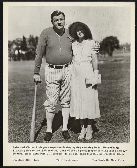 Babe And Claire Ruth Pose Together During Spring Training In St