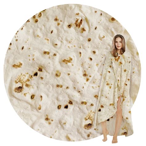 Searoomy Burritos Tortilla Throw Blanket Tortilla Wrap Blanket Novelty Funny