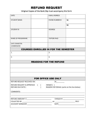 Request Refund Form Fill Online Printable Fillable Blank Pdffiller