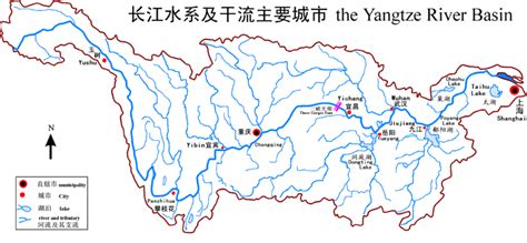 Mapas do Rio Yangtze, China