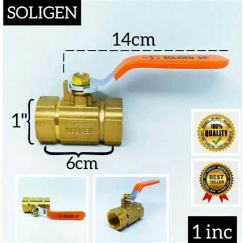 Jual Stop Kran Kuningan Inch Ballvalve Soligen Shopee Indonesia