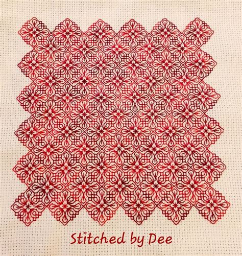 Diamond Flowers Lace Panel Blackwork Chart Etsy Diamond Flower