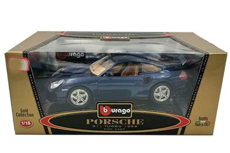 1999 Porsche 911 Turbo Diecast Car Model 1:18 Scale Blue [SD02H795]