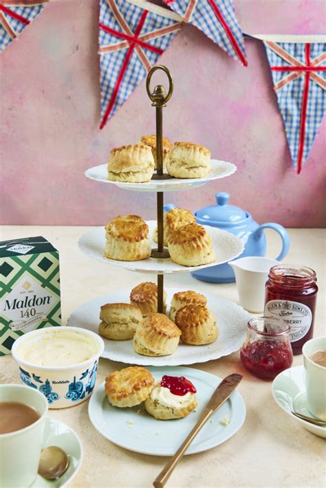 Classic British Scones With Clotted Cream Jam