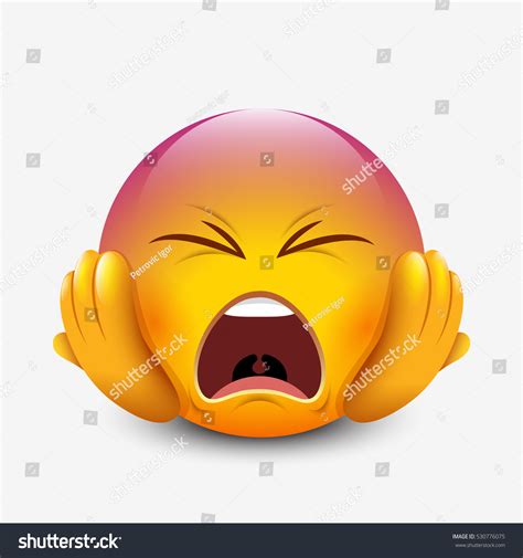 Panic Emoticon Holding Head Emoji Smiley Stock Vector (Royalty Free ...