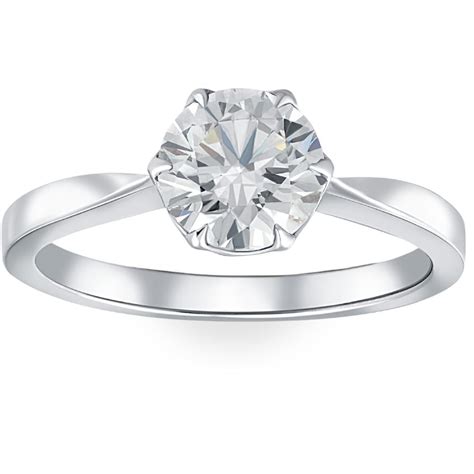 Pompeii Ct Solitaire Lab Grown Round Diamond Engagement Ring K