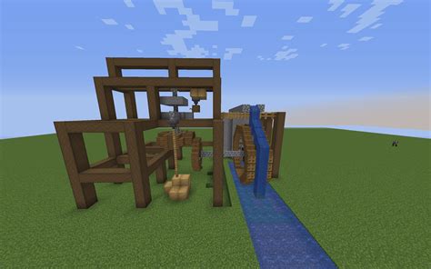 My "Functioning" Water Mill Design for My Survival World : Minecraft