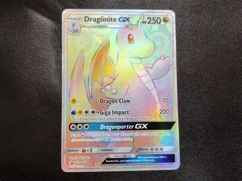 Mavin Dragonite Gx Sm Sm156 Rainbow Rare Black Star Promo Pokemon Card Lp