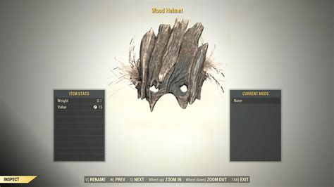 Wood Helmet Fallout 76 (PC) - Buy Fallout 76 Items for PC