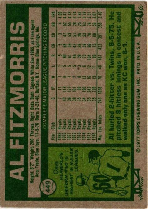 Al Fitzmorris Topps Free Ship Off Sale B R S P Ebay