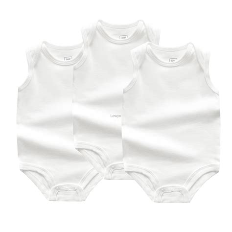 3 Stks Set Zomer Baby Romper Eenvoudige Pure White Grandado