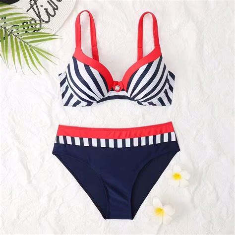 STRÓJ KĄPIELOWY DWUCZĘŚCIOWY KOSTIUM WYSOKI STAN SEXY BIKINI PUSH UP R