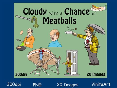 Cloudy With a Chance of Meatballs Storybook Clipart Digital - Etsy