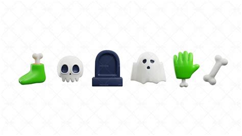 6 Halloween Monsters And Items - Graphics | Motion Array