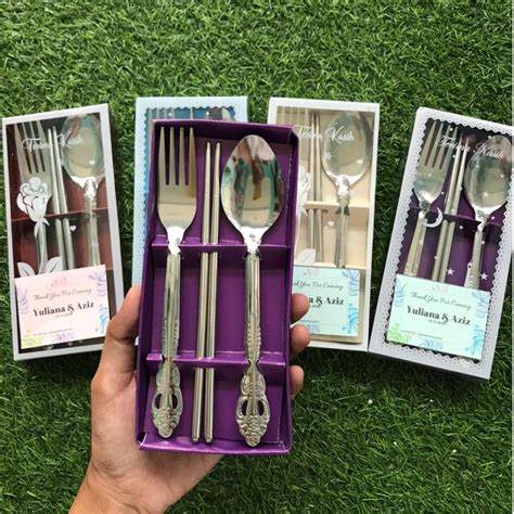 Jual Souvenir Pernikahan Sendok Stainless Sendok Makan Set Sendok Garpu