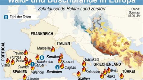 Hitzewelle Mitten zur Urlaubszeit brennen Südeuropas Wälder WELT