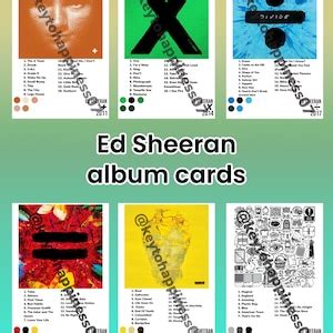 Ed Sheeran Album Cards - Etsy