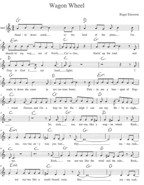 Violin Sheet Music For Wagon Wheel