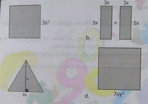 hallar la expresión algebraica que representa el área de cada figura