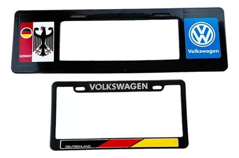 Juego De Porta Placas Tipo Europeo Volkswagen Jetta Gol Golf Meses