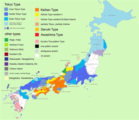 Map of Japanese Accents and Pitches [3,169 × 2,737] : r/MapPorn