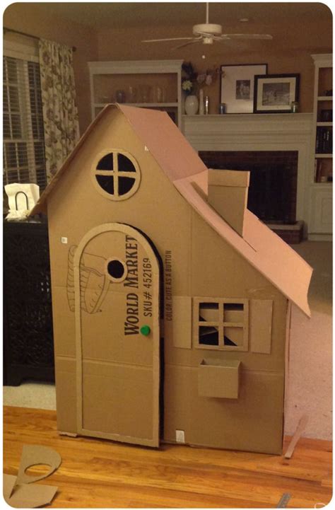 How To Build A Cardboard Playhouse Cardboard Box Houses Cardboard