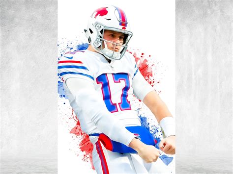 Josh Allen Buffalo Bills Poster Print Sports Art Football Etsy