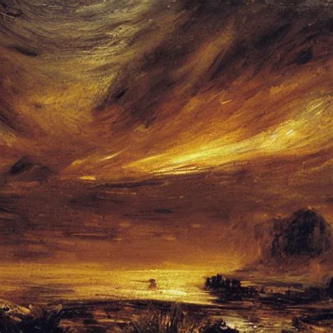 John Constable Painting Of Marsscape In Sunrise Stable Diffusion