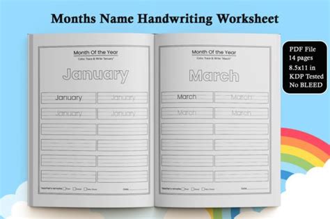 Months Name Handwriting Worksheet Graphic by Tabassum's Creations ...