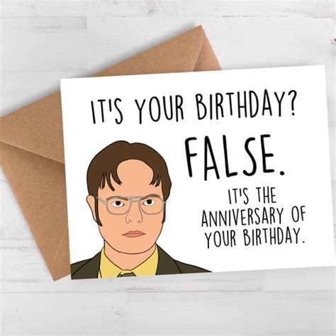 The Office Birthday Card Dwight Card Dwight Schrute Blank Etsy