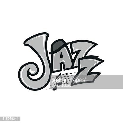 Black And White Stylized Inscription Jazz. Vector. Stock Clipart ...