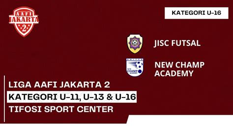 Liga Aafi Jakarta U Jisc Futsal Vs New Camp Academy Youtube