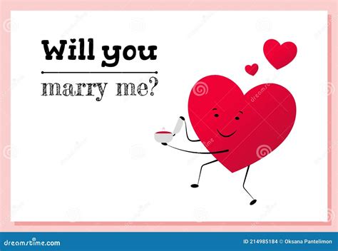 T Card With Inscription You Will Marry Me Red Heart In Love Makes