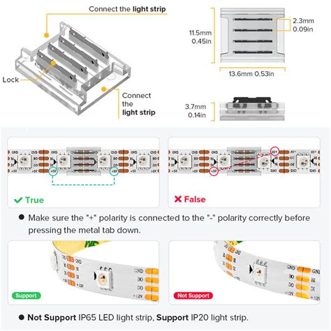 Pin Smd Led Strip Light Connector For Mm Rgb Led Strip