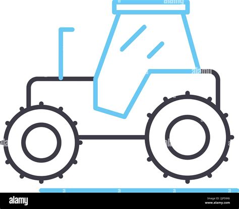 Farm Tractor Line Icon Outline Symbol Vector Illustration Concept