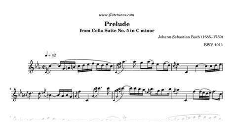 Prelude From Cello Suite No 5 In C Minor J S Bach Free Flute